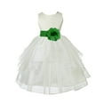 thumbnail image 2 of Ekidsbridal Girl Ceremonial Flower Girl Dress - Knee Length Ivory Organza with Tiebow 4613T-A (Size: S-12), 2 of 3