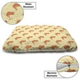 thumbnail image 3 of Chicken Pet Bed, Pattern of Birdies Domestic Farm Animal Symmetric Repetition, Chew Resistant Pad for Dogs and Cats Cushion with Removable Cover, 24" x 39", Yellow Salmon, by Ambesonne, 3 of 4
