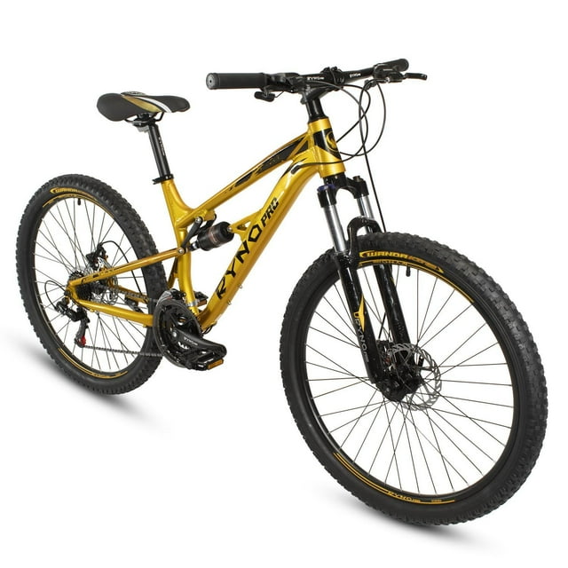 Bicicleta R26 Aluminio Doble Suspension 3x7Vel Dorada Ryno