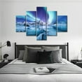 thumbnail image 3 of TISHIRON 5PCS Framed Aurora Borealis Landscape Theme Canvas Wall Art Set,60"x32" Lofoten Islands Norway Wall Canvas Art Decor, 3 of 7