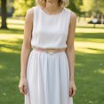 thumbnail image 2 of Unique Bargains 1 Pc Festival Wrap Belt Elegant Stone Pattern Buckle Knotted Adjustable Waist Cord for Women Pink, 2 of 5