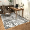 thumbnail image 3 of Washable Area Rug for Living Room, NovDeco 5'x7' Non-Slip Neutral Abstract Gray Indoor Rug, Soft Low Pile Stain Resistant Carpet for Bedroom, Nursery, 3 of 11