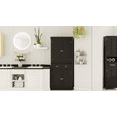 thumbnail image 3 of DUOSONG 71" Kitchen Pantry Storage Cabinet , With 4 Doors, Drawer, 2 Adjustable Shelves, Freestanding Cupboard For Dining Room Living Room, Laundry-Black Black MDF Dining Servers, Sideboards & Buffets, 3 of 9