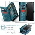 thumbnail image 5 of Dteck for Samsung Galaxy A13 5G Cae, Galaxy A13 5G Wallet Case for Women Men, Durable PU Leather Magnetic Flip Lanyard Strap Wristlet Zipper Card Holder Wallet Magnetic Detachable Phone Cover,Green, 5 of 9