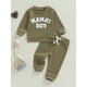 thumbnail image 4 of Conjunto de dos piezas para bebé niño: sudadera de manga larga con bordado de letras y pantalones con cintura elástica. Ideal para otoño., 4 of 9