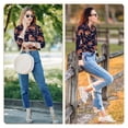 thumbnail image 7 of KLL Leopard Print Print Women's Long Sleeve Pajamas with Pants Sleepwear Loungewear 2 Set-Medium, 7 of 7