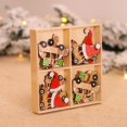 thumbnail image 2 of 12 piezas de adornos navideños de madera con forma de Papá Noel, muñeco de nieve, árbol de Navidad, regalo de Navidad, Año Nuevo 2024, decoración navideña para el hogar, 2 of 4