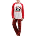 thumbnail image 2 of Bemycutue Family Matching Christmas Pajamas, Baby Romper/Dog Clothes/Letter Santa Hat Print Long Sleeve Tops and Plaid Pants Sleepwear Set, 2 of 5