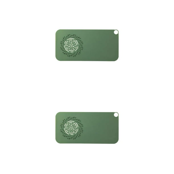 Colector de pelo para baño Wosthever cubierta de drenaje de suelo antiinsectos antiolor de silicona Verde oscuro 2piezas