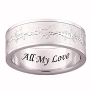 Personalized Stainless Steel Men's Barb Wire Band