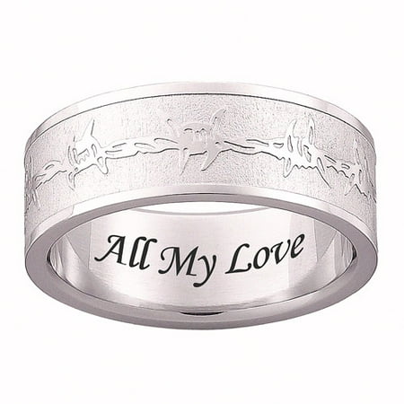 Personalized Stainless Steel Men's Barb Wire Band