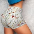 thumbnail image 4 of Haiem Wildflower Watercolor No Front Seam Biker Shorts for Women Yoga Workout Gym Bike Shorts with Tummy Control Moisture-Wicking-Small, 4 of 9