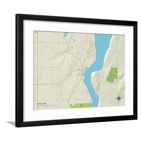 Political Map of Afton, MN Framed Print Wall Art (Best Of India Mn)