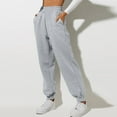 thumbnail image 4 of IYYVV Sweatpants for Women with Pockets Elastic Waist Pants Cinch Bottom Pants Solid Color Womens Joggers Sweatpants 2024 Gray L, 4 of 6