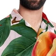 thumbnail image 5 of Peach Men's Short Sleeve Poplin Button Down Hawaiian Printed Summer Beach Shirt, Unisex, 5 of 6