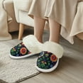 thumbnail image 3 of Chririnla Aesthetic Plant Flower Fuzzy Slippers Women Closed Toe Non-Slip House Shoes with Fur Edges Warm Plush Bedroom Shoes for Winter Home, 3 of 7