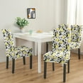thumbnail image 2 of Set of 4 Lemon Theme Dining Chair Covers Lovely Bright Fruit Pattern Washable Polyester Stretch Slipcovers Removable Seat Protector for Bright Kitchen, 2 of 6