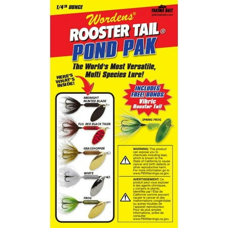 Wordens Original Rooster Tail Inline Spinnerbait Fishing Lure Pond Pak Kit 1/4 oz 6 count