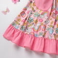 thumbnail image 6 of IBTOM CASTLE Kids Girls Back to School Dress Sleeveless Pencil Book Causal Ruffle Kindergarten Dresses with Pockets 5-6 Years Dark Pink, 6 of 8