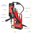 thumbnail image 5 of Drill Press, 1300W 1.6" Boring Diameter 2922lbf/13000NMagnetic Drill with 11Pcs Drill Bits for IndustrialImprovement PowerDrill Presses, 5 of 9