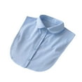 thumbnail image 2 of facefd Femmes Design Simple Couleur Unie Faux Col Filles Formel Fausse Demi-Chemise Décorative Col à Revers Détachable Accessoire Bleu Rond, 2 of 8