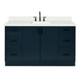 thumbnail image 2 of Ariel Kelly 61 Inch Single Rectangle Sink Bathroom Vanity With Pure White Quartz Countertop 1.5 Inch Edge In Midnight Blue, 2 of 12