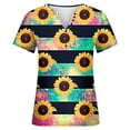 thumbnail image 4 of workout tank tops woman Women's Fashion Spring/Summer Leisure And Comfortable V Neck Short Sleeve Multi Button Art Print Top 2 cotton sleeveless tops for women, 4 of 4