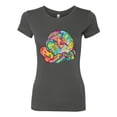 thumbnail image 2 of Wild Bobby Rainbow Painted I've Got The Whole World Dean Russo Design Inspirational/Christian Women Slim Fit Junior Tee, Dark Grey, XX-Large, 2 of 6