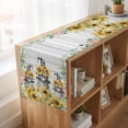 thumbnail image 6 of Table Runners 60 Inches Long Dress Scarves, Sunflower Gnomes Farmhouse Kitchen/Dining Table Runner, Small Coffee Tablerunners, Spring Eucalyptus Floral Gray Wooden 13x60 Inch, 6 of 9