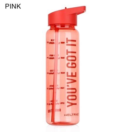 

Water Bottle With Straw Plastic Bpa Free Leakproof Sports Portable Drinks Mugs