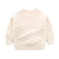 thumbnail image 2 of Toimothcn Toddler Kids Boys Sweater Long Sleeve Crew Neck Simple Solid Color Pullover Sweater Warm Soft Fall Winter Knitted Sweaters Comfy Kids Clothes, 2 of 5