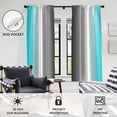 thumbnail image 3 of Teal Turquoise Window Curtain White Blue Aqua Ombre Grey Gray Black Gradient Greyish Silver Boho Gorgeous Cyan Living Room Bedroom Window Drapes Treatment Fabric 1 Pair, 52" W x 63" L, Modern, 3 of 6