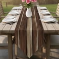 thumbnail image 6 of Table Runners 36 Inches Long, Brown Wooden Cotton Linen Kitchen Dining Coffee Table Runner for Party Home Decor, Vintage Farmhouse Retro Art Tabletop Dresser Scarves Runner Decor 13x36 Inch, 6 of 9