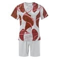 thumbnail image 4 of Ensemble pour Hommes : Blouse à Manches Courtes à Col Rond et Shorts à Taille Élastique, Tenue d'Été Décontractée en Polyester pour l'Extérieur, Bleu Taille P, 4 of 6