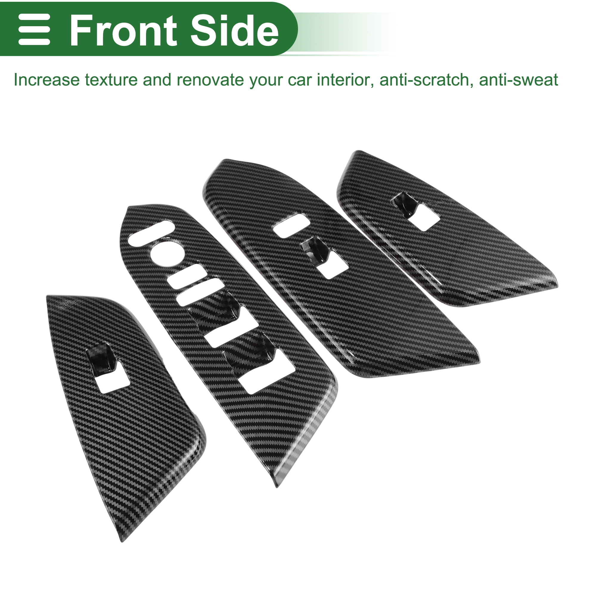 Unique Bargains Window Lift Switch Panel Trim Cover for Honda CRV 2017-2021 Front Rear Car Door Window Control Button Interior Accessories Carbon Fiber Black