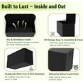 thumbnail image 6 of 100 Gallon Deck Box, Resin Outdoor Storage Box for Outdoor Pillows, Garden Tools and Pool Supplies, Waterproof, Lockable, Black, 6 of 7