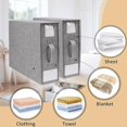 thumbnail image 3 of Visland Wardrobe Storage Box Foldable with Handle Transparent Window Clothes Socks Underwear Storage Classification Storage Closet Organizer Duvet Cover Bed Sheets Storage Case, 3 of 8