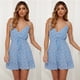 thumbnail image 3 of Cismea - Mini Vestido de Verano con Volantes Florales para Mujer, sin Mangas, con Lazo en El Hombro, LíNea Acampanada, Vestidos Cortos, Vestidos de Playa Cismea falda, 3 of 7