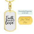 thumbnail image 3 of Faith Hope Stainless Steel or 18k Gold Premium Swivel Dog Tag Keychain, 3 of 8
