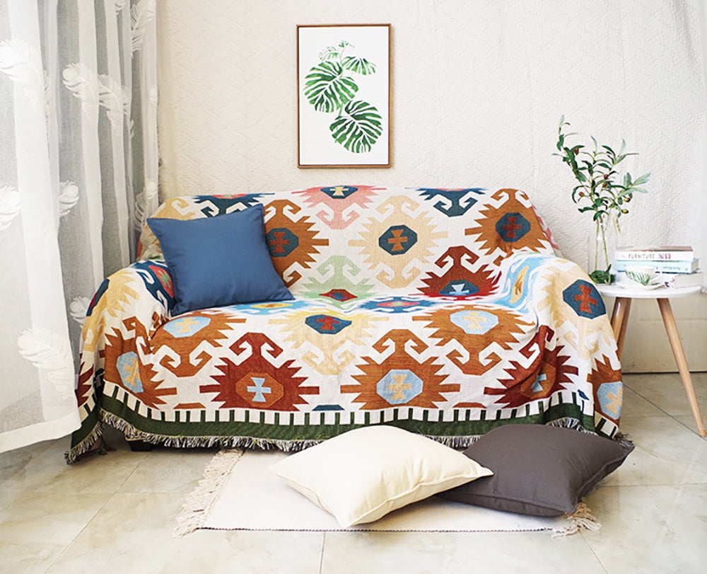 Unique Birds Design Floral Fringed Blanket Tapestry Throw Sofa Cover Chair Cover 