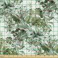 thumbnail image 2 of Ambesonne Nature Fabric by the Yard, Vintage Botany Composition, 2 Yards, Khaki and Fern Green, 2 of 5