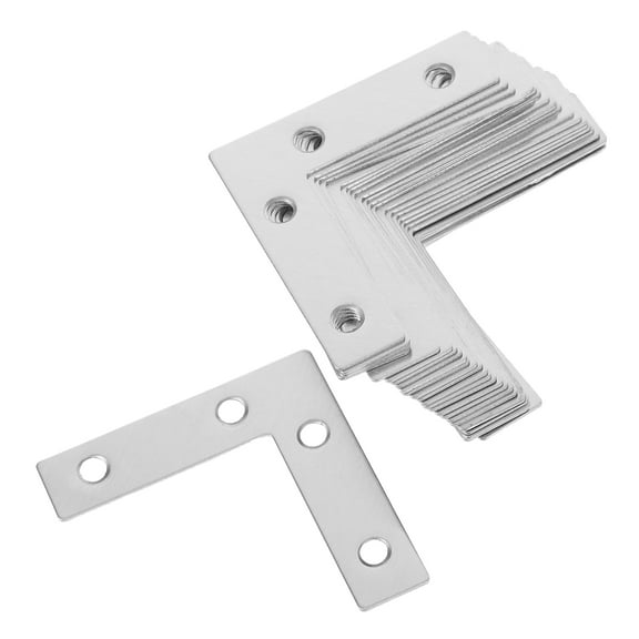 Raindrops 1 Set L-Shaped Right Angle Brackets Stainless Four-Hole Flat Bracket For Shelving And Furniture Strong And Stable Connectors