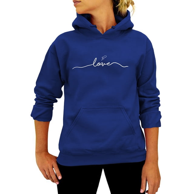 UKAP Sudadera con Capucha y cordón para Mujer, Jersey de Manga Larga para otoño, Tops Sueltos Informales de Color sólido Liso
