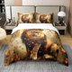 thumbnail image 1 of 3D Lion Funda Nórdica Queen Size 3 Pcs Retro Red Rose Autumn Maple Leaves Bedding, 1 of 7