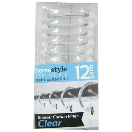12 Piece Round Shape Clear Shower Curtain Rings Case Of 48