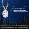 thumbnail image 2 of Gem Stone King 14K Yellow Gold White Moissanite Pendant Necklace for Women | 1.50 Cttw | Gemstone Birthstone | Oval 8X6MM | With 18 inch Chain, 2 of 7