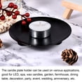 thumbnail image 5 of Uxcell 4.3" Dia Iron Round Decorative Candle Plate Base Holders for LED Spa Wax Candles Garden Black 2 Pack, 5 of 5