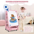 thumbnail image 6 of Gymax Kids' Standing Art Easel Dry-Erase Board Double Sided Chalkboard Pink, 6 of 10