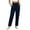 Navy, variant on Linen Cotton Casual Pants For Women Easy To Wear High Waisted With Pockets Summer Solid Streetwear Style Pull On Flexible Styling Relaxed Lounge Polished Casual Wear For Trips Navy L