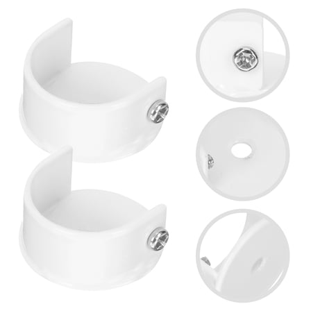 SOPOTUTU Wall Mount Closet Rod Bracket Heavy Duty 2Pcs White